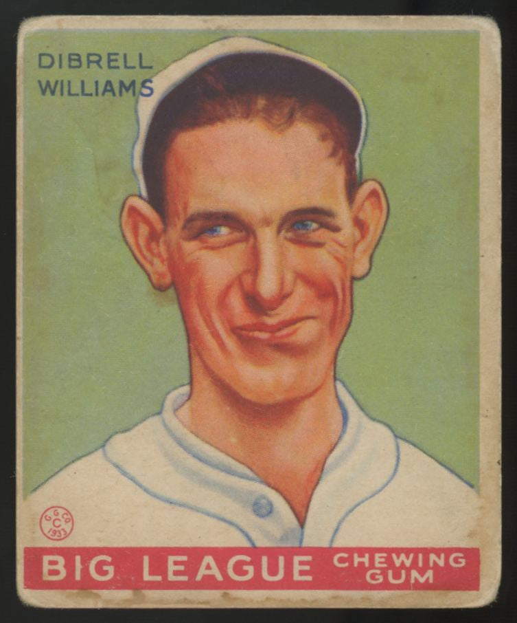 1933 Goudey Dibrell Williams Big League Gum #82 F/G