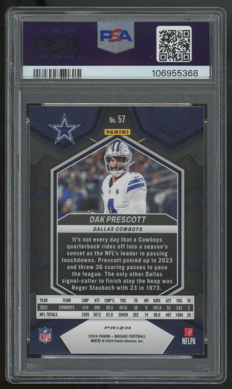 2024 Mosaic Dak Prescott Honeycomb Prizm SSP #57 PSA 10