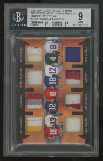 2020 Leaf Brady Manning Montana Moss Sanders The Superlative 16 Patch /20 BGS 9
