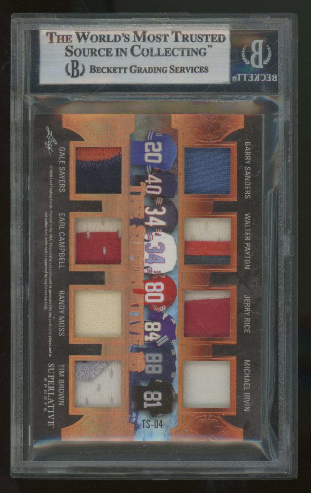 2020 Leaf Brady Manning Montana Moss Sanders The Superlative 16 Patch /20 BGS 9