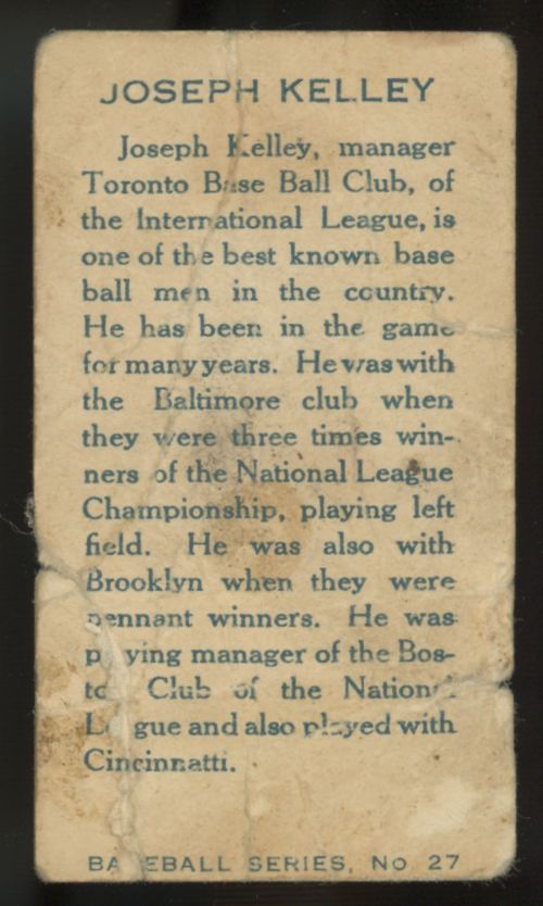 1912 C46 Imperial Joe Kelley #27 Poor