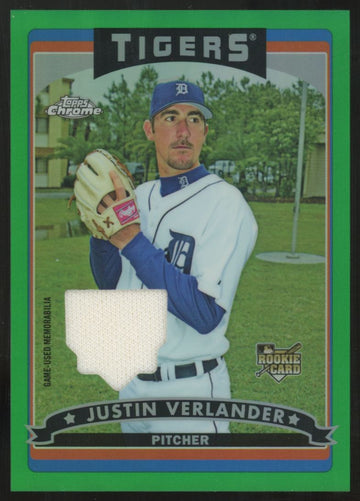2020 Topps Chrome Justin Verlander Green Retro Rookie Patch /99 #RRCR-JV