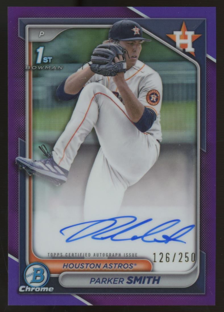 2024 Bowman Chrome Parker Smith 1st Auto Purple /250 #CPA-PSM