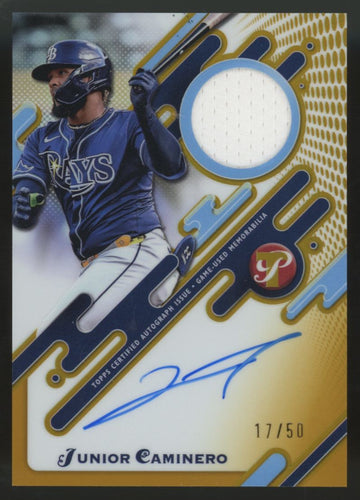 2025 Topps Pristine Junior Caminero Pieces Patch Auto Gold Refractor /50