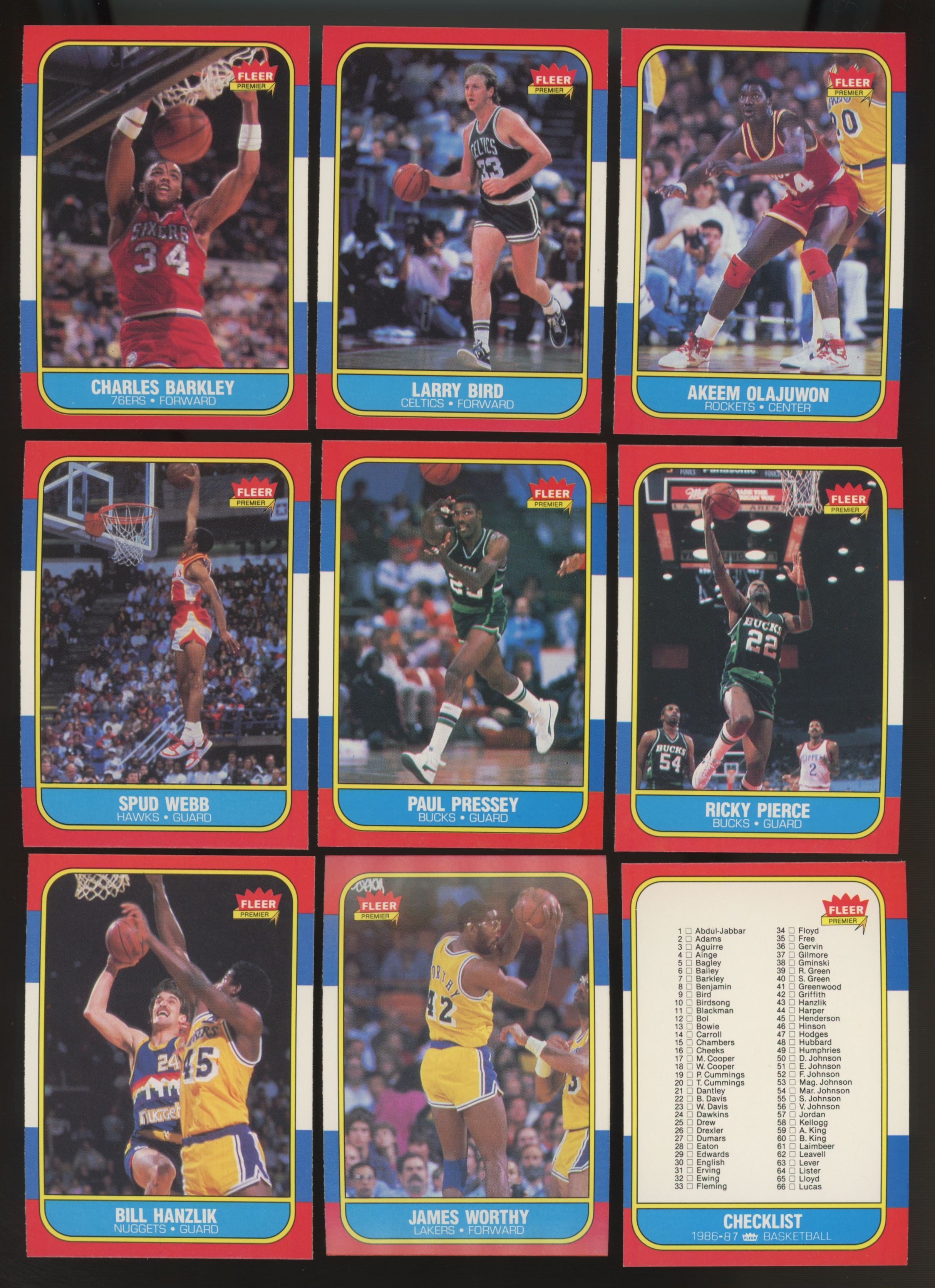 1986/87 Fleer Basketball Near Complete Set w/ Stickers Missing 2 Jordans NM/MT