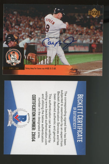 2001 Upper Deck Cal Ripken Jr. #5 Signed Auto Beckett Authentic