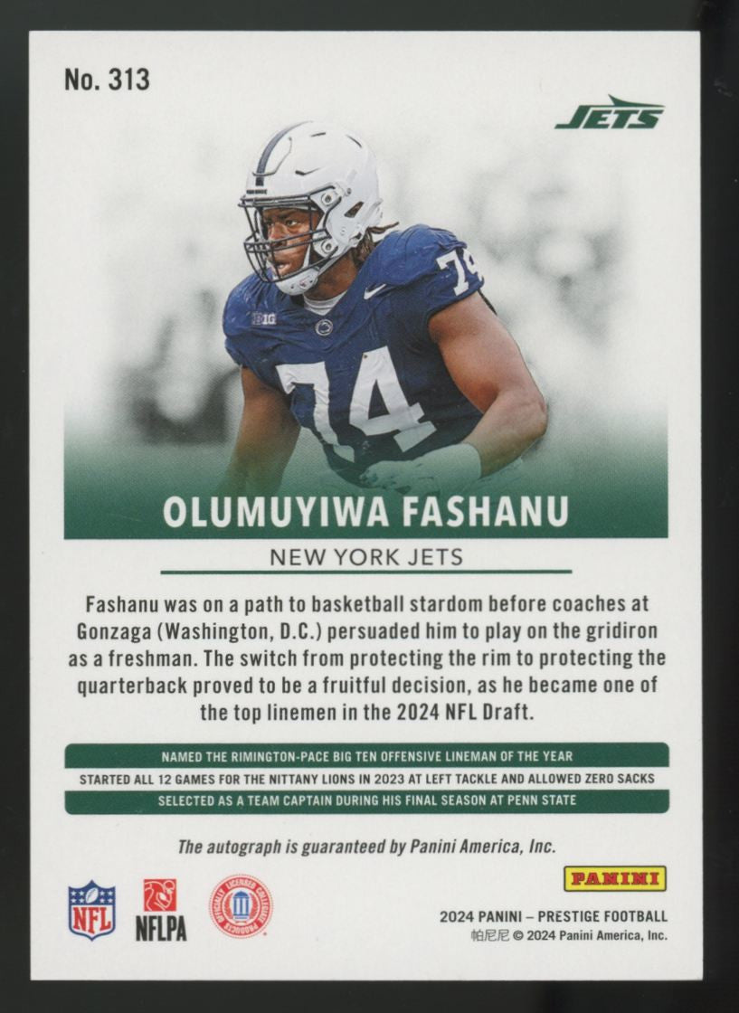 2024 Panini Prestige Olumuyiwa Fashanu RC Gold Xtra Points Auto /50 #313