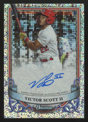 2024 Bowman Sterling Victor Scott II Prospect Speckle Auto /99 #PA-VS