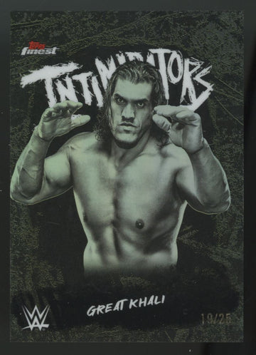 2025 Topps Finest WWE Great Khali Intimidators Black Refractor /25 #INT-KH