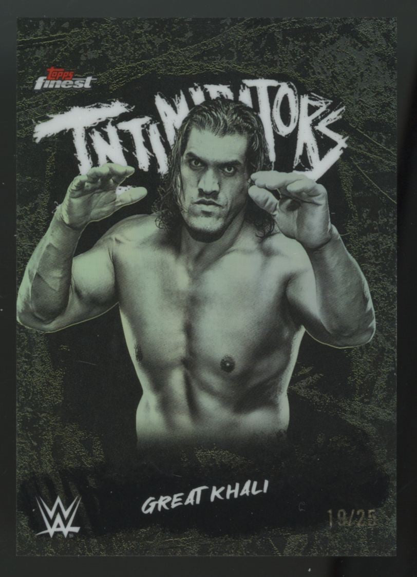 2025 Topps Finest WWE Great Khali Intimidators Black Refractor /25 #INT-KH
