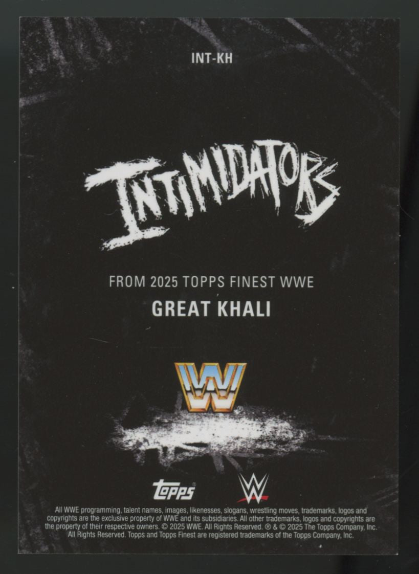 2025 Topps Finest WWE Great Khali Intimidators Black Refractor /25 #INT-KH
