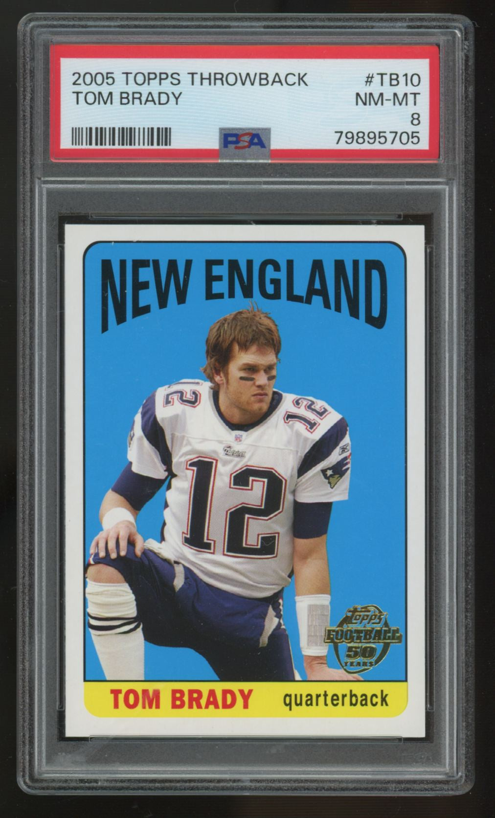 2005 Topps Throwback Tom Brady #TB10 PSA 8