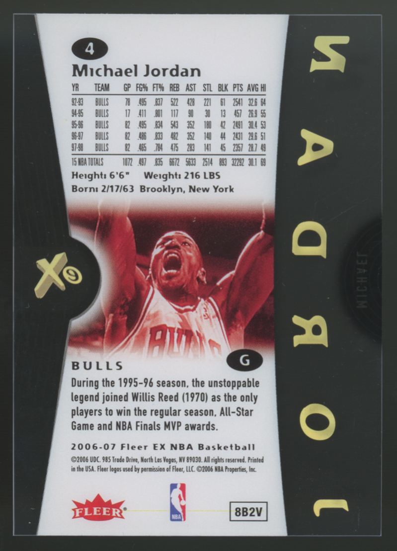 2006-07 Fleer E-X Michael Jordan #4