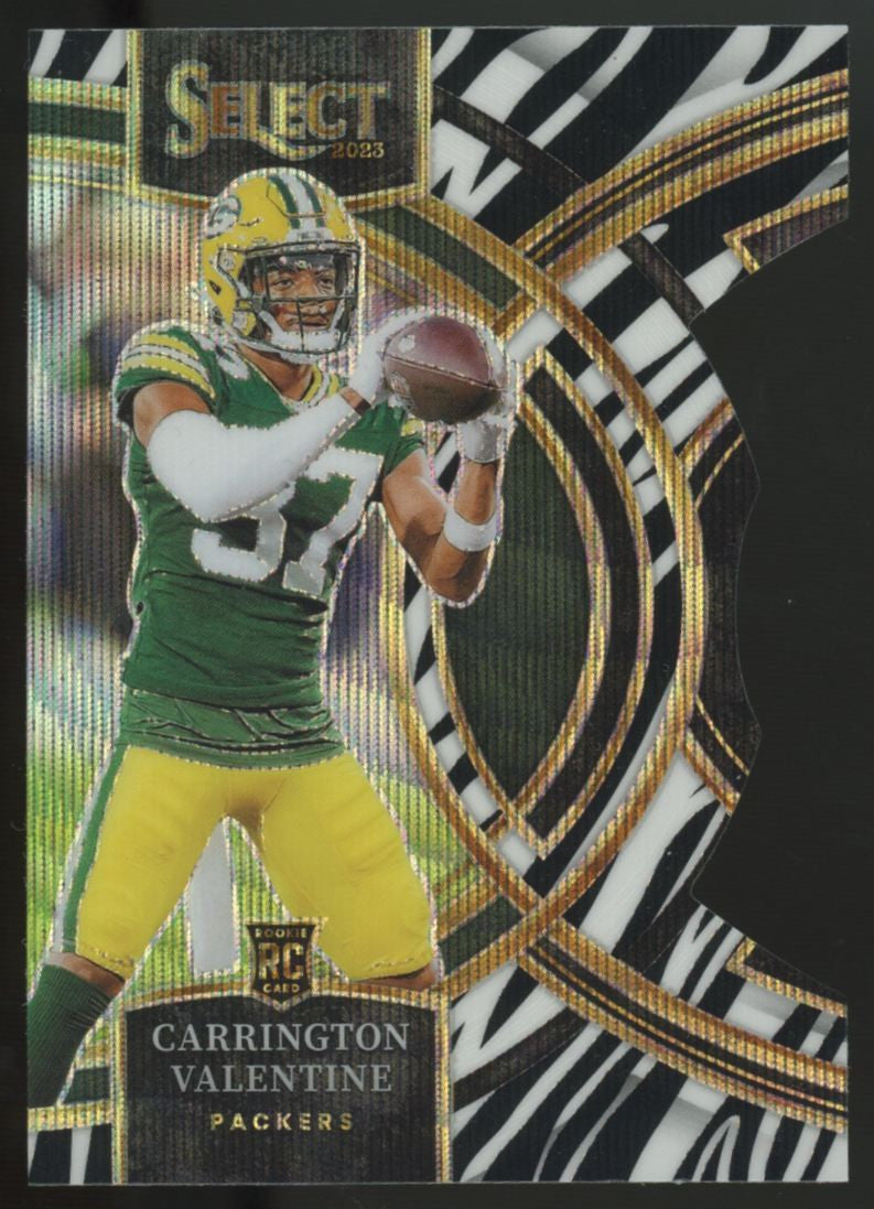2023 Panini Select Carrington Valentine RC Premier Zebra Die Cut Prizm #118