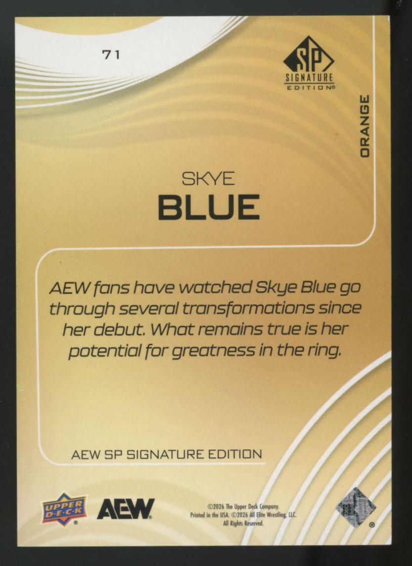 2025 SP Signature Edition AEW Skye Blue Orange /75 #71