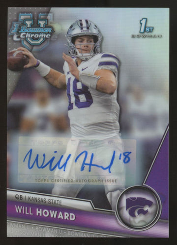 2023 Bowman Chrome University Will Howard 1st Refractor Auto /499 #93
