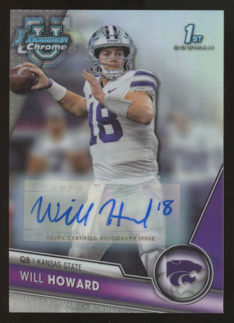 2023 Bowman Chrome University Will Howard 1st Refractor Auto /499 #93