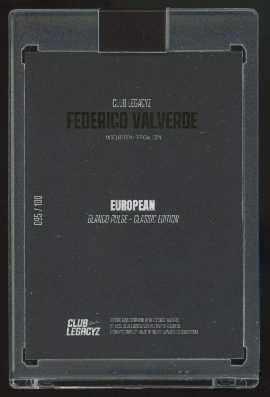 2025 Club Legacyz Federico Valverde European Blanco Pulse Classic /100