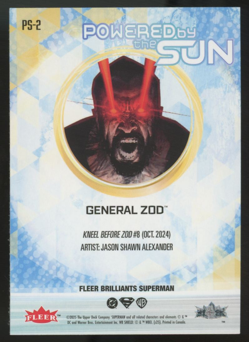2025 Fleer Brilliants Superman General Zod Powered By The Sun #PS-2