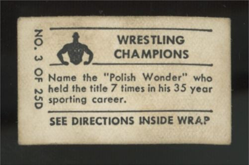 1948 Topps Magic Stanuslous Zbyszko Wrestling Champions #3 G/VG