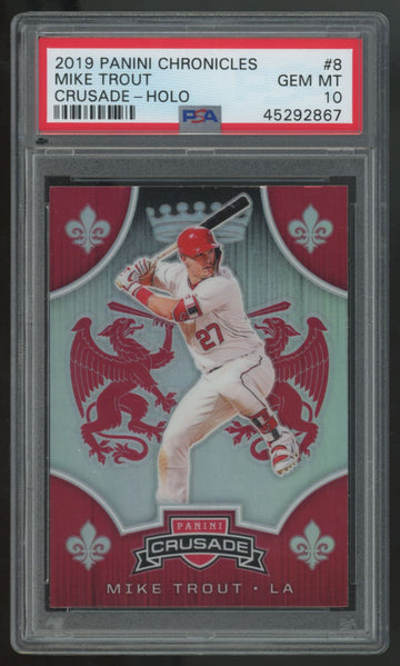 2019 Panini Chronicles Crusade Mike Trout Holo #8 PSA 10