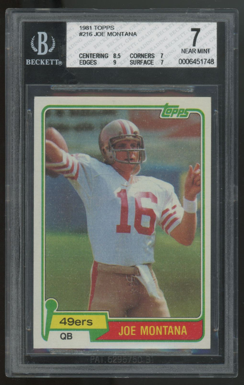 1981 Topps Joe Montana RC #216 BGS 7