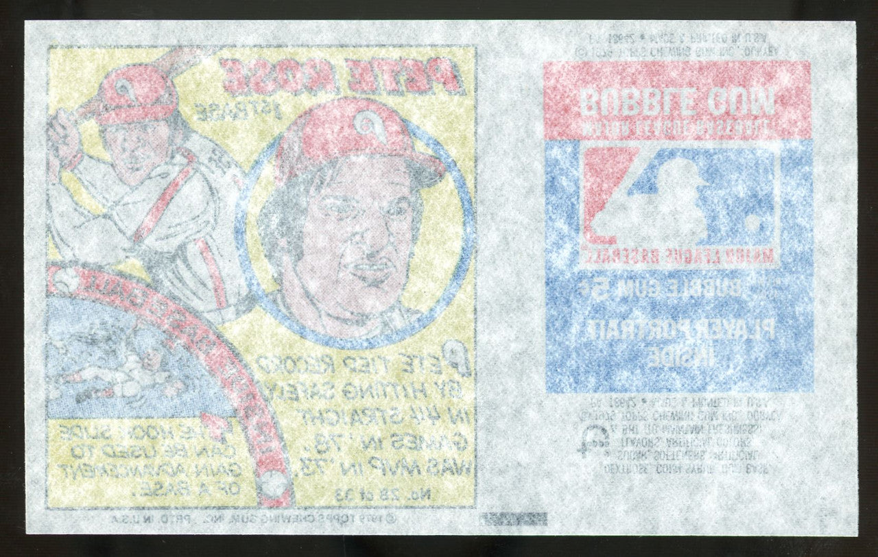 1979 Topps Baseball Player Portrait Wax Wrapper Pete Rose Comic