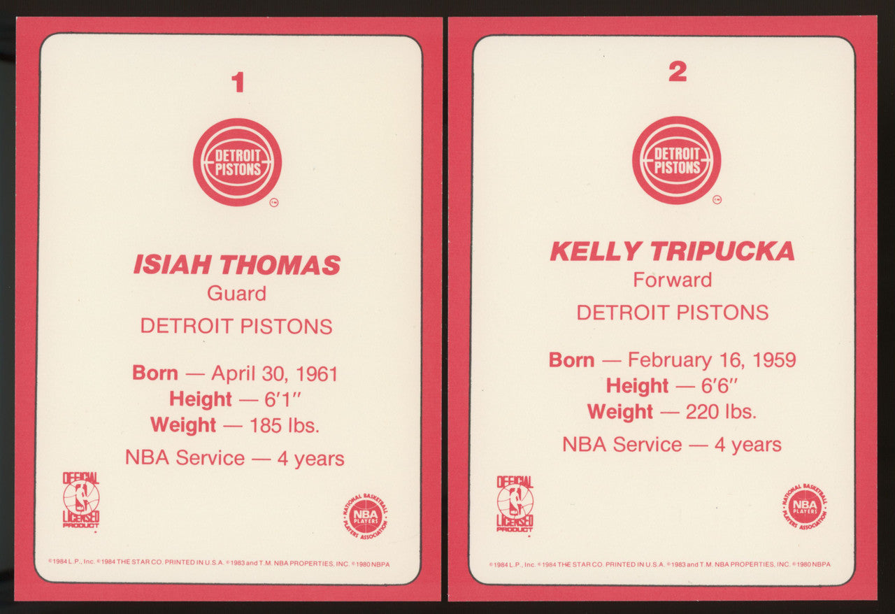 1985 Star Co. Basketball Detroit Pistons Super Teams Set (5)
