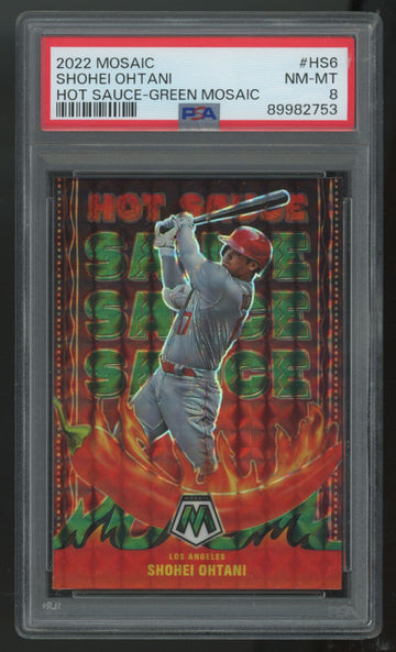 2022 Panini Mosaic Shohei Ohtani Green Hot Sauce #HS-6 PSA 8