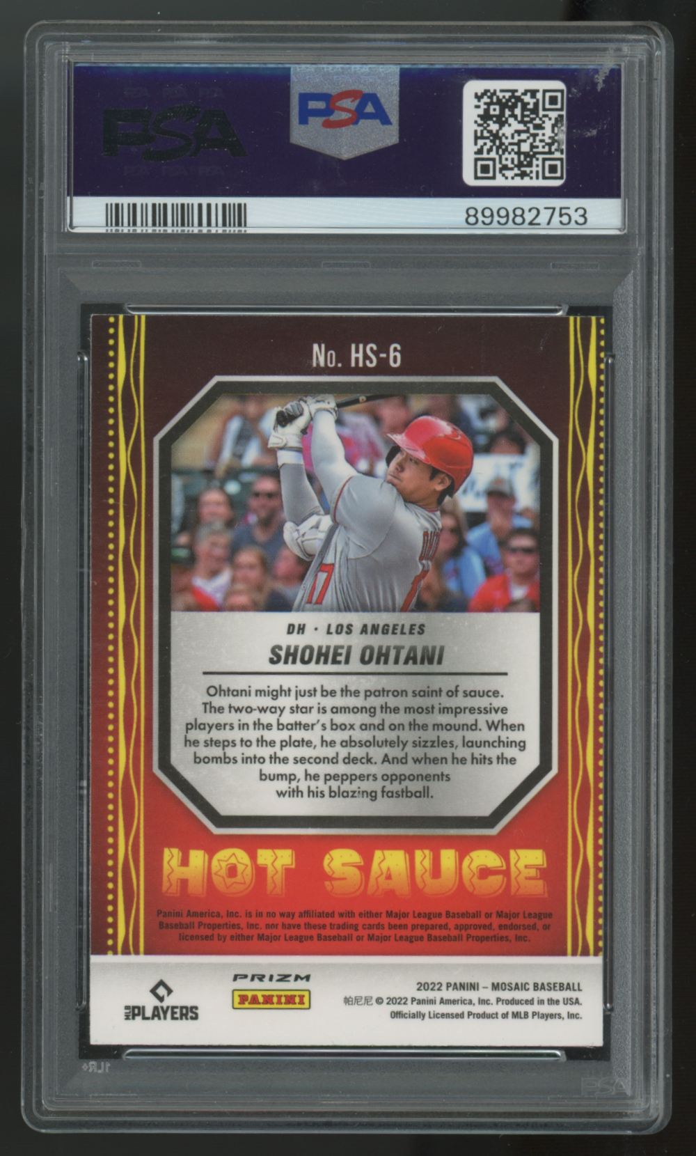 2022 Panini Mosaic Shohei Ohtani Green Hot Sauce #HS-6 PSA 8