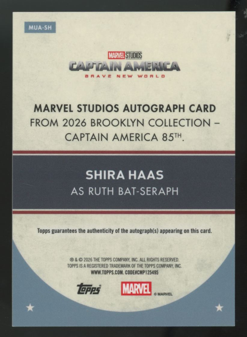 2026 Topps Brooklyn Captain America 85th Shira Haas/Ruth Bat-Seraph Auto #MUA-SH