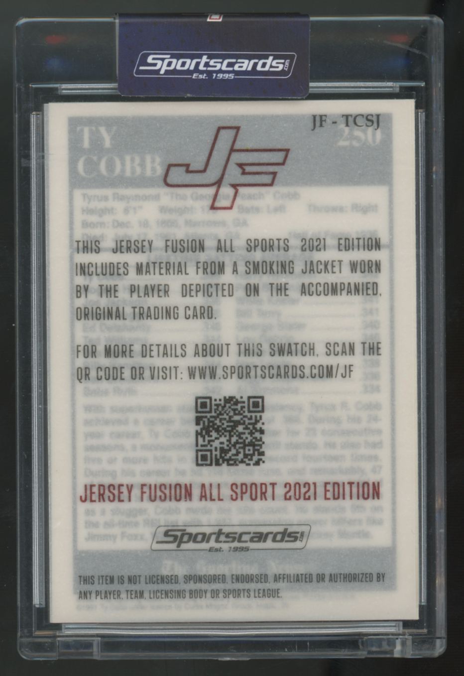 2021 Jersey Fusion All Sport Ty Cobb Leader Patch #JF-TCSJ