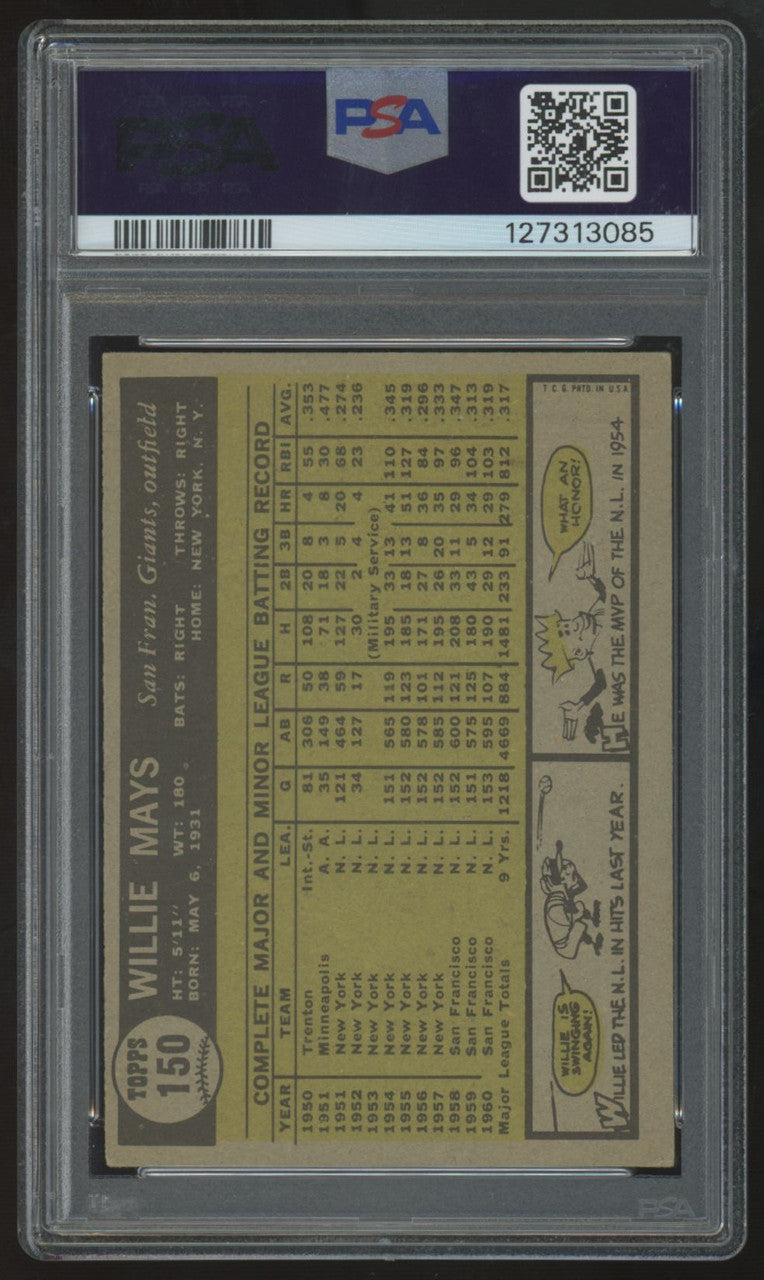 1961 Topps Willie Mays #150 PSA 4 *085