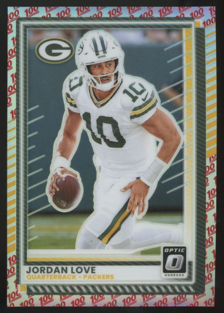 2025 Donruss Optic Jordan Love One Hundred Emoji Prizm #177