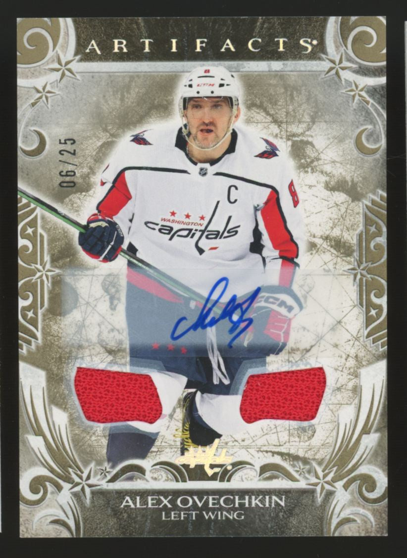 2024-25 Upper Deck Artifacts Alex Ovechkin Gold Auto Dual Patch /25 #155