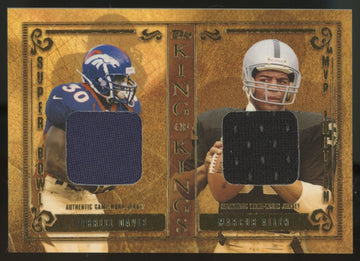 2002 Topps Terrell Davis, Marcus Allen King Of Kings Super Bowl MVP Dual Patch
