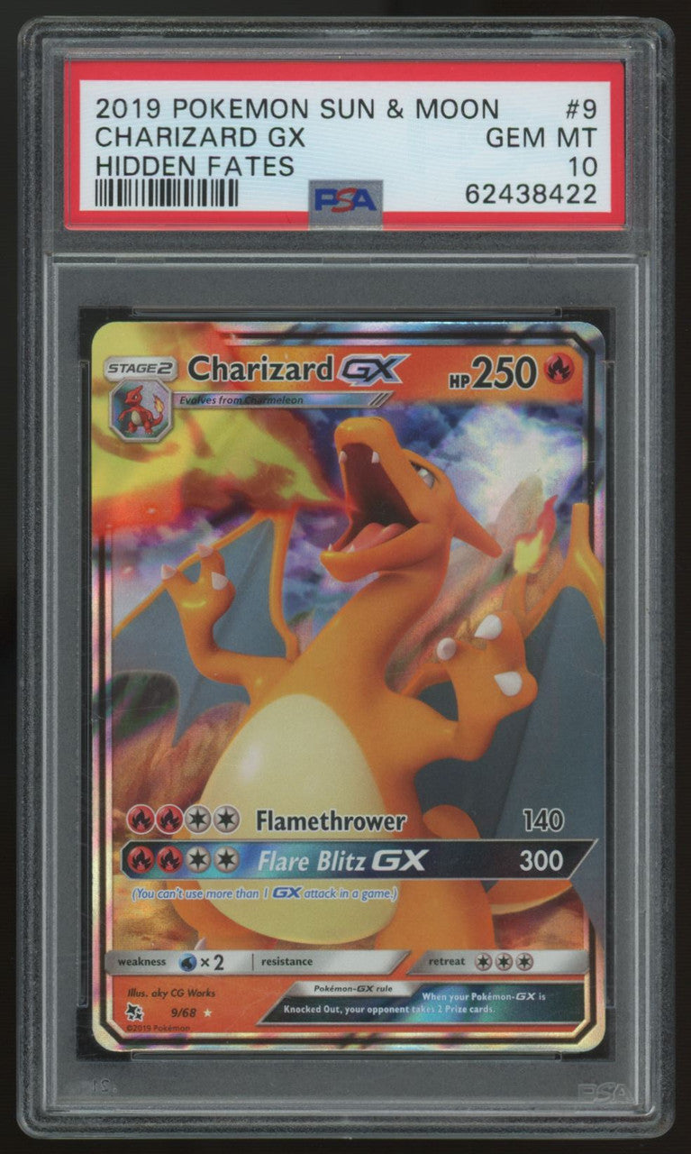 2019 Pokemon Charizard GX Hidden Fates #9 PSA 10