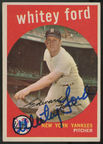 1959 Topps Whitey Ford Signed Auto #430 VG