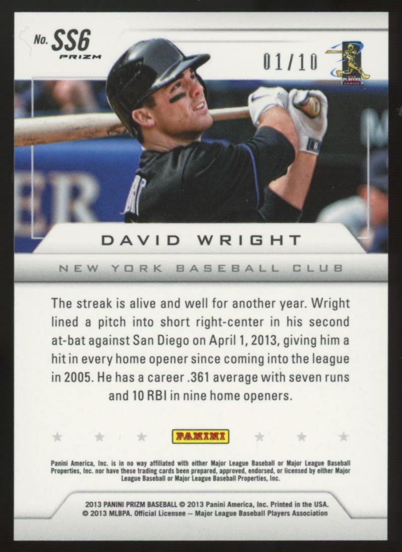 2013 Panini Prizm David Wright Gold Superstar /10 #SS6