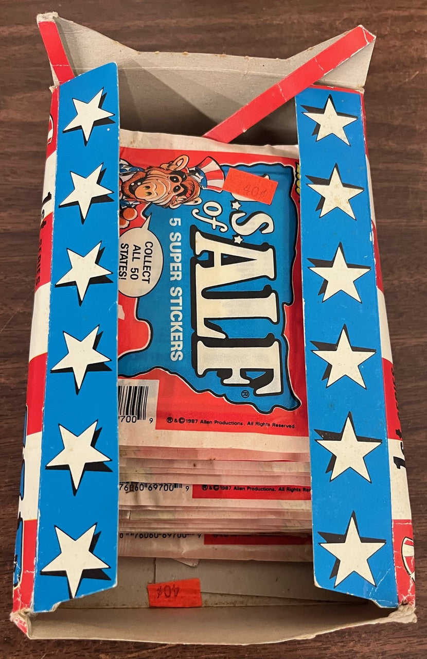 1987 Zoot U.S. Of ALF Stickers 1st Series 21 Pack Lot W/ Box