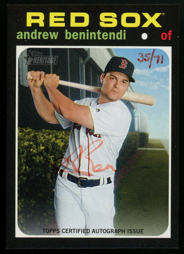 2020 Topps Heritage Andrew Benintendi Real One Auto Red Ink /71 #ROA-AB