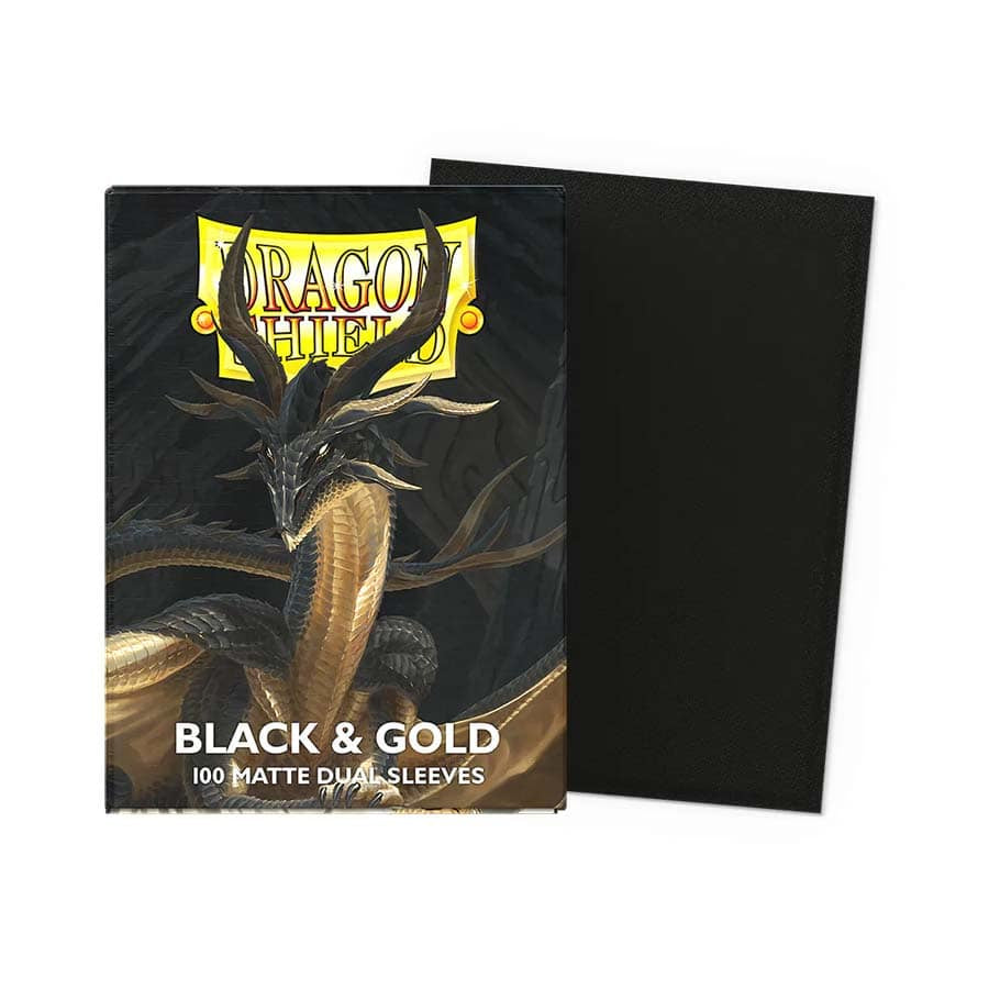 Dragon Shield: Standard Dual Matte Card Sleeves 100ct - Black & Gold