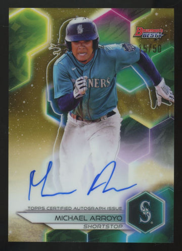 2023 Bowman's Best Michael Arroyo Gold Best Of '23 Auto /50 #B23-MA
