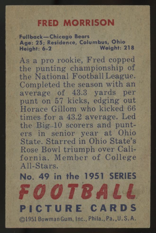 1951 Bowman Fred Morrison #49 EX-MT
