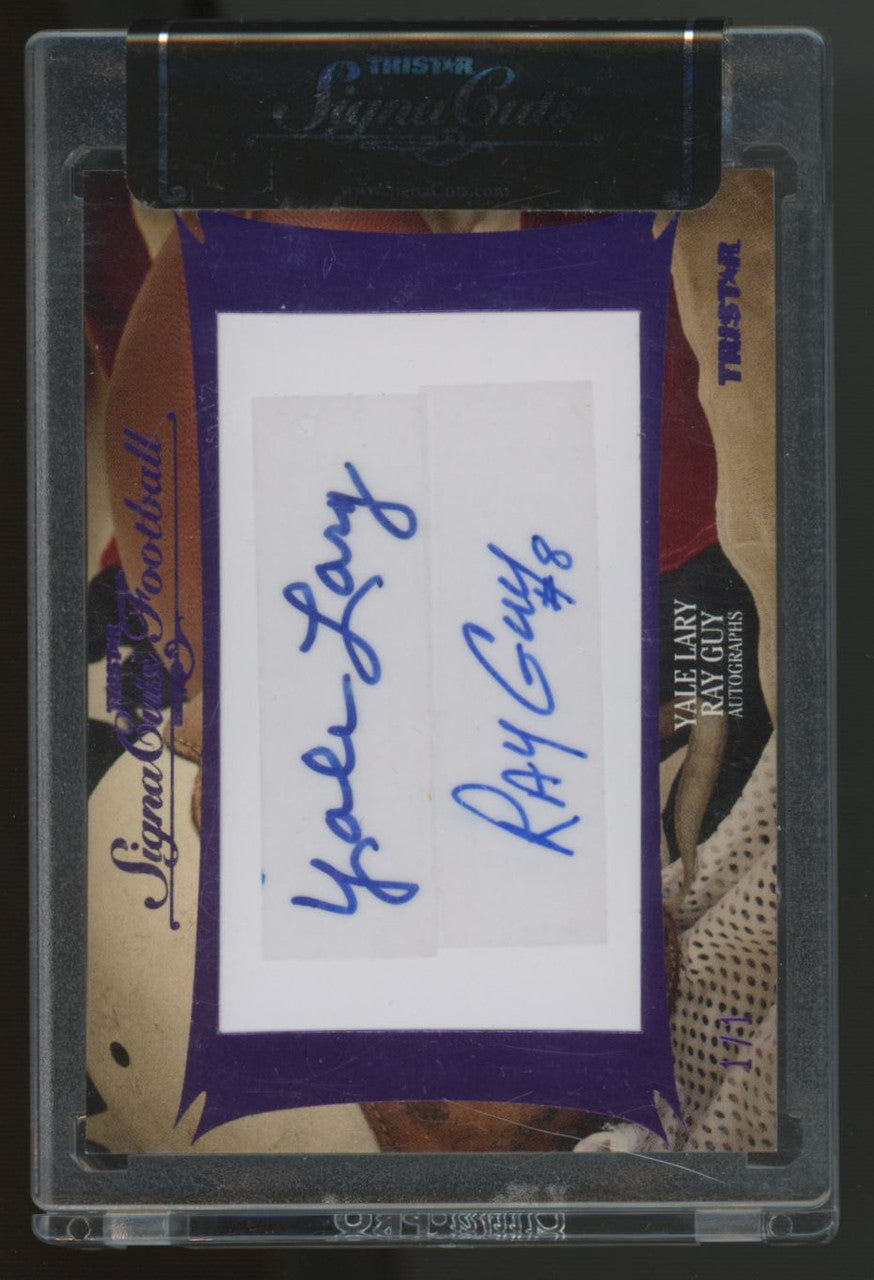 2012 Tristar SignaCuts Football Yale Lary Ray Guy Dual Auto Purple 1/1