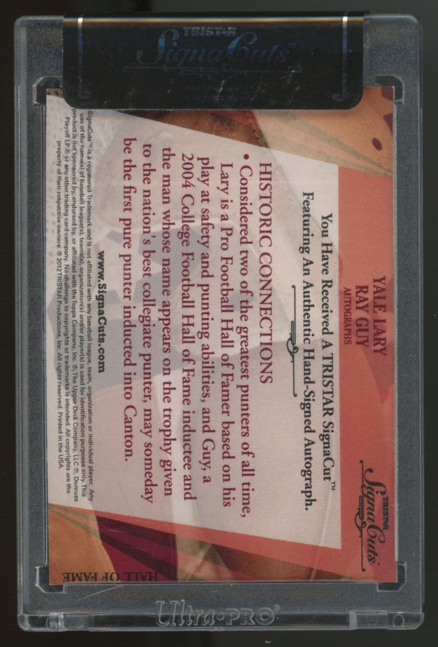 2012 Tristar SignaCuts Football Yale Lary Ray Guy Dual Auto Purple 1/1