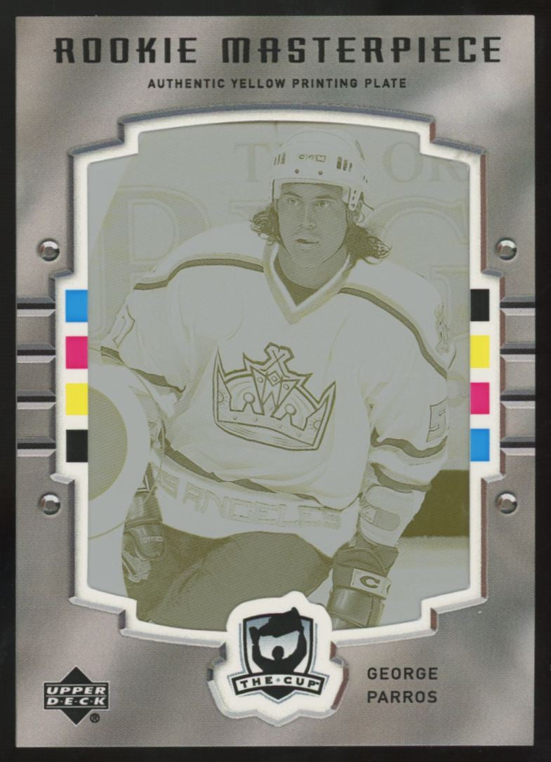 2005-06 UD The Cup George Parros RC Masterpiece Yellow Printing Plate 1/1 #128