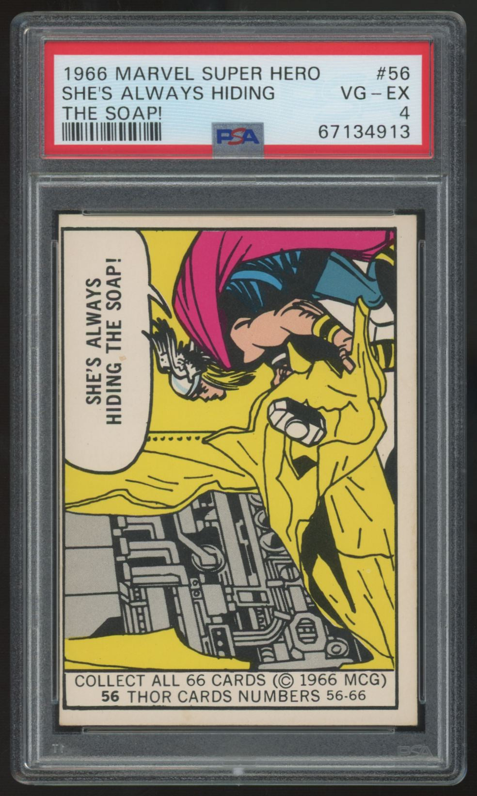 1966 Marvel Super Hero Thor She's Always Hiding The Soap! #56 PSA 4