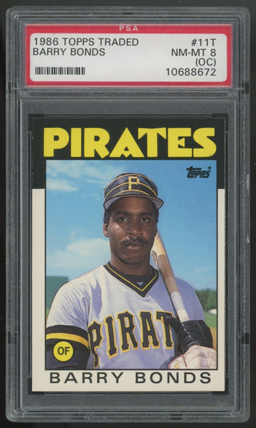 1986 Topps Traded Barry Bonds RC #11T PSA 8 (OC) *672