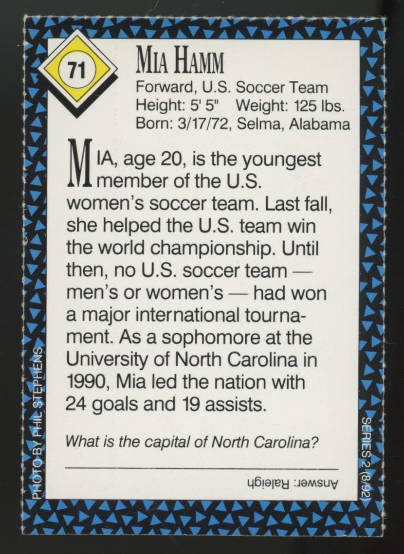 1992 Sports Illustrated For Kids Series Two Mia Hamm #71